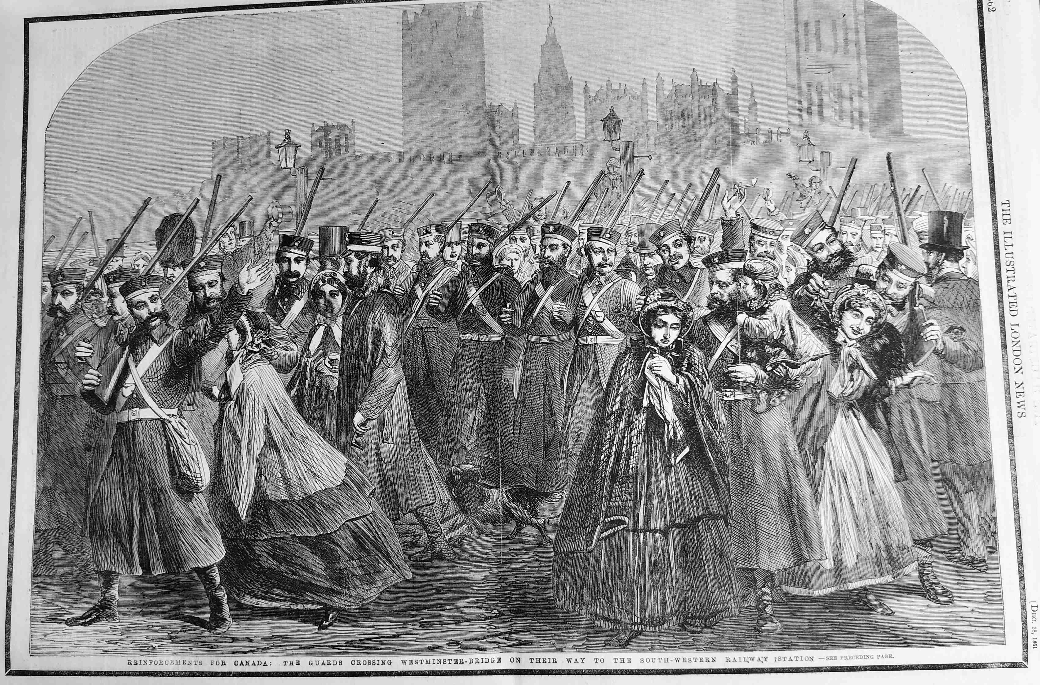 Guards crossing westminster Bridge